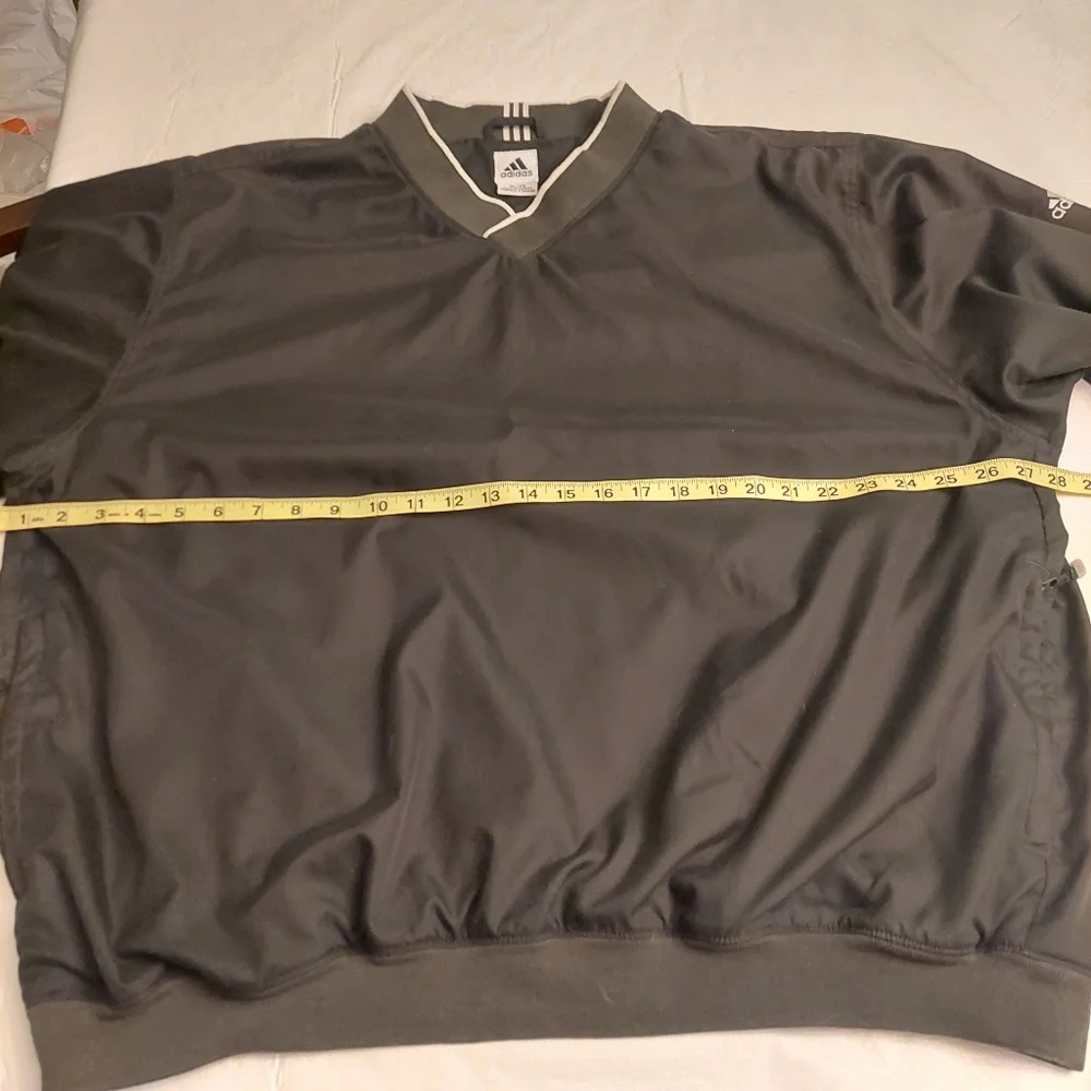 Adidas Green Windbreaker Track Jacket Pullover V Neck Climaproof Athletic Sz XL - Picture 7 of 11